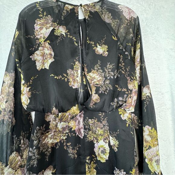 ASOS Drop Waist Floral Midi Fairy Goth Dress Size 6 - Picture 15 of 16